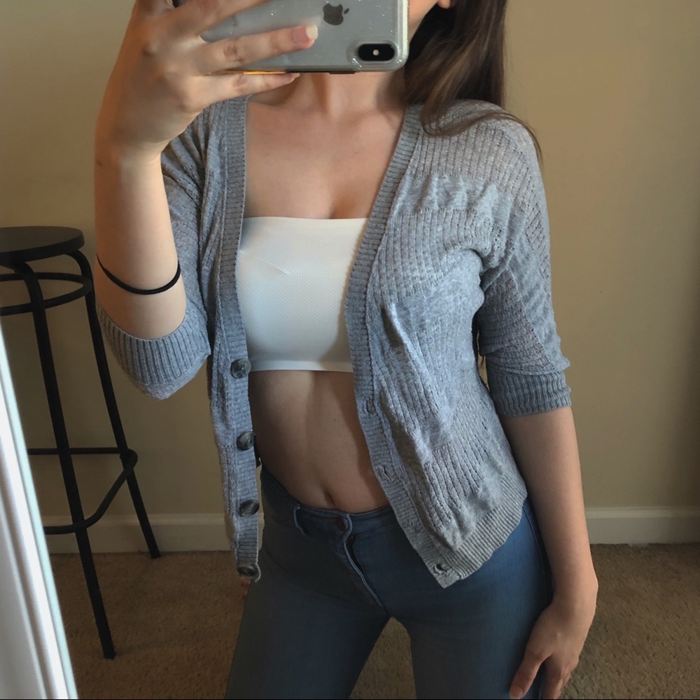 Grey Button Cardigan